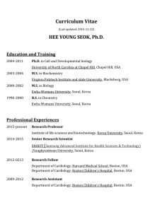 HEE YOUNG SEOK, Ph.D. Education and Training