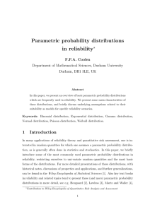 Parametric probability distributions in reliability