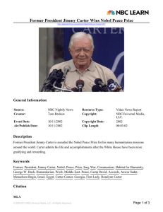 Former President Jimmy Carter Wins Nobel Peace Prize
