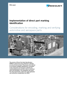 Implementation of direct part marking identification