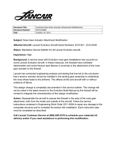 Subject: Nose Gear Actuator Attachment Modification Affected