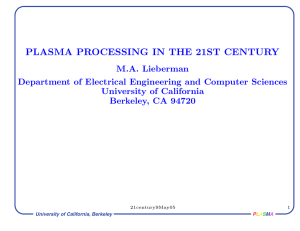 plasma processing in the 21st century