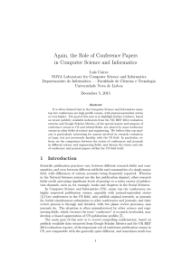 Again, the Role of Conference Papers in Computer Science and