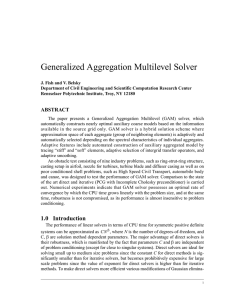 Generalized Aggregation Multilevel Solver