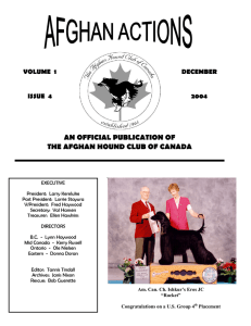 December, 2004 - The Afghan Hound Club of Canada