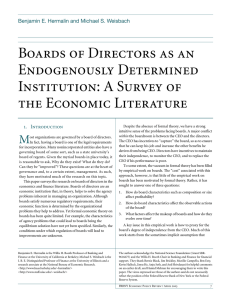 Boards of Directors as an Endogenously Determined Institution: A