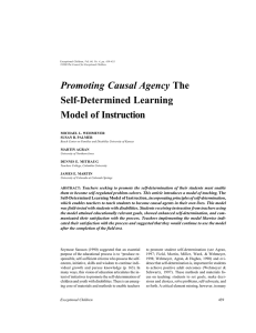 Promoting Causal Agency The Self-Determined Learning Model of