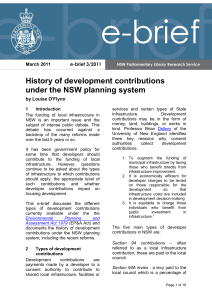 History of development contributions under the NSW planning system