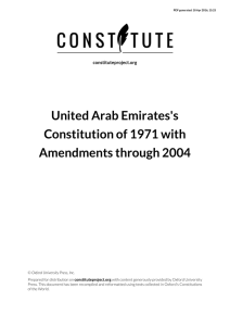 United Arab Emirates`s Constitution of 1971