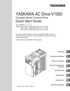 YASKAWA AC Drive-V1000 Compact Vector Control