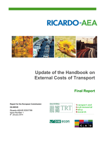 Update of the Handbook on External Costs of Transport