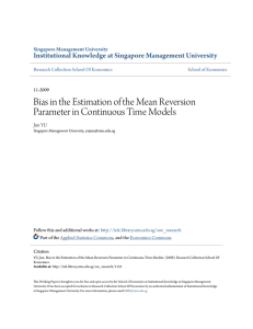 Bias in the Estimation of the Mean Reversion Parameter in