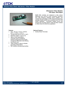 Advance Data Sheet: iDQ Series –Filter Module iDQ Series Filter