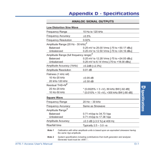 Appendix D - Specifications D