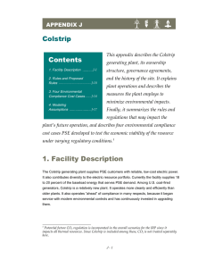 Colstrip 1. Facility Description Contents