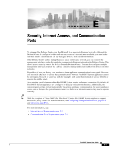Security, Internet Access, and Communication Ports