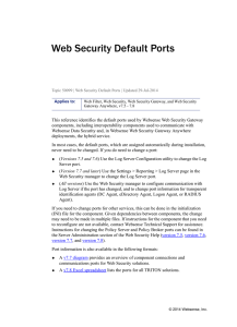 Web Security Default Ports, v7.5, v7.6, v7.7, and v7.8