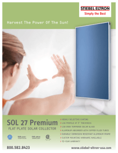 SOL 27 Premium Flat Plate Solar Collector Brochure | Stiebel Eltron