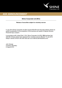 Appendix 3B – Release of Securities