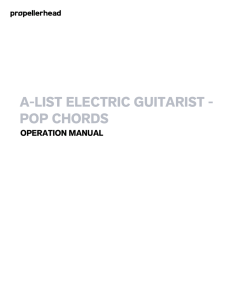 A-List Electric Guitarist - Pop Chords Operation Manual