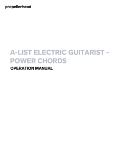 A-List Electric Guitarist - Power Chords Operation Manual