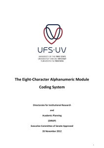 The Eight-Character Alphanumeric Coding System