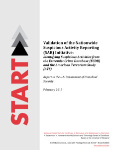 Validation of the Nationwide Suspicious Activity Reporting