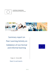 Summary report on Peer Learning Activity on Validation of non