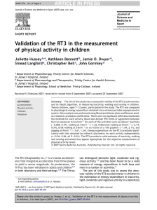 Validation of the RT3 in the measurement of physical activity in
