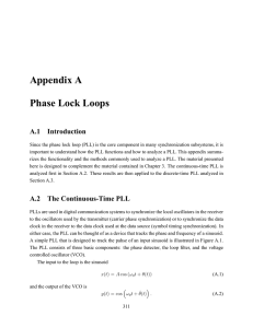 Appendix A Phase Lock Loops - ECEn 485: Introduction to Digital