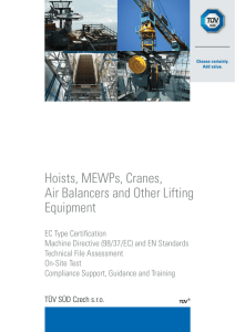 Hoists, MEWPs, Cranes, Air Balancers and Other Lifting