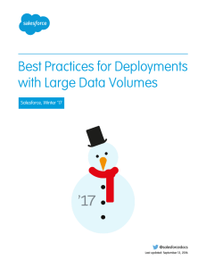 Best Practices for Deployments with Large Data Volumes