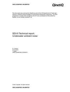 SEA 6 Technical report: Underwater ambient noise