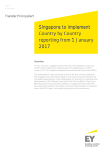 Singapore to implement Country by Country reporting from 1