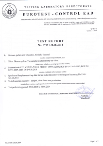 Test report for Eco pellets