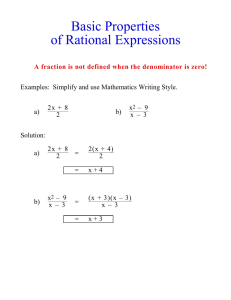 Basic Properties of Rational Expressions