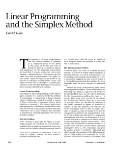 Linear Programming and the Simplex Method, Volume 54, Number 3