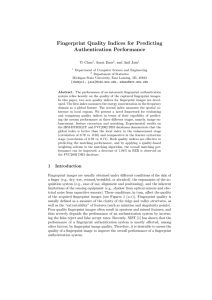 Fingerprint Quality Indices for Predicting Authentication Performance