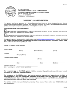 Fingerprint Card Request Form - Office of the State Bank