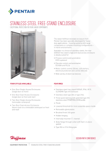 stainless steel free-stand enclosure
