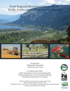 Draft Regional Recommendations for the Pacific Northwest on Water