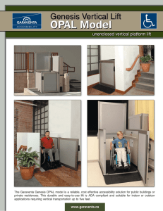 Garaventa Genesis OPAL Model Brochure