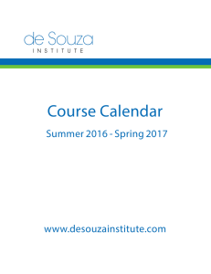 Course Calendar - de Souza Institute