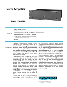 HTA250A Spec - Power Amplifier