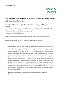 p-n Junction Photocurrent Modelling Evaluation under Optical and