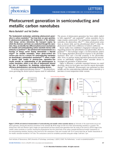 Photocurrent generation in semiconducting and metallic carbon