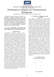 Performance Evaluation of a Thermoelectric Refrigerator