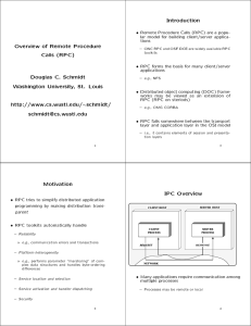 Overview of Remote Procedure Calls RPC Douglas C. Schmidt