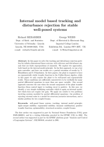 Internal model based tracking and disturbance rejection for stable