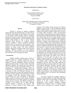 Disturbance Rejection for Nonlinear Systems